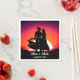 Cowboy and Cowgirl at Sundown  Napkin