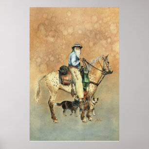 Cowboy and his Appaloosa Poster