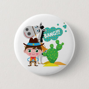 Cowboy and Horse 2 Inch Round Button