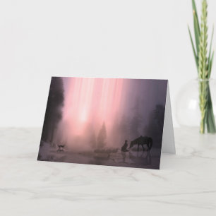 Cowboy and Horse Customizable Christmas Card