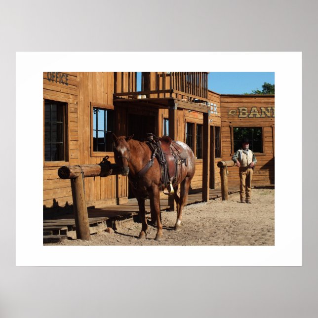 Cowboy and horse in the wild west, USA Poster (Front)