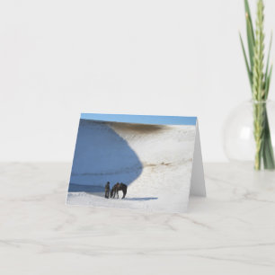 Cowboy and Horse in Winter Thank You Card