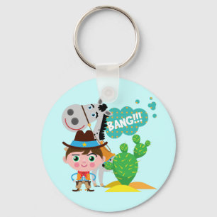 Cowboy and Horse Keychain