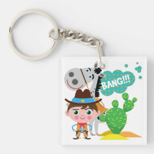 Cowboy and Horse Keychain