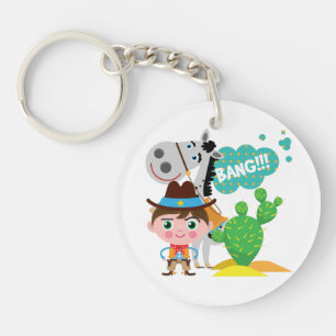 Cowboy and Horse Keychain