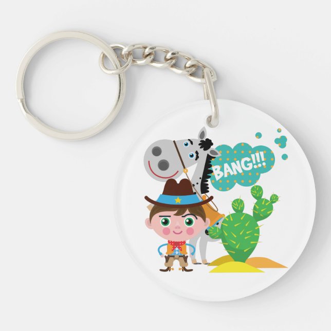 Cowboy and Horse Keychain (Front)