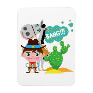 Cowboy and Horse Magnet