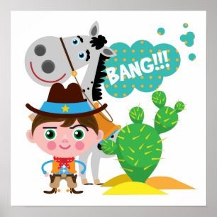 Cowboy and Horse Poster