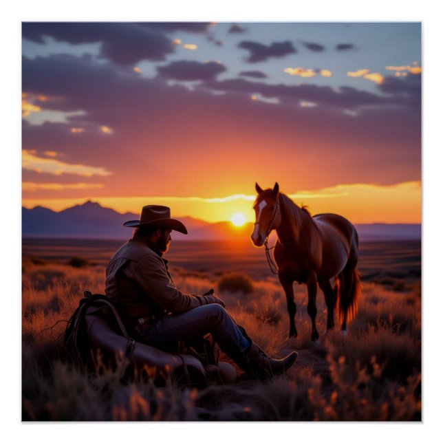 Cowboy and Horse Poster (Front)