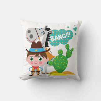 Cowboy and Horse Throw Pillow