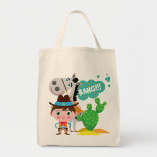 Cowboy and Horse Tote Bag