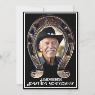 Cowboy and Horseshoe Celebration of Life  Invitation
