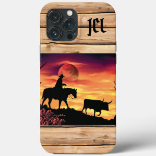 Cowboy And Longhorn Steer Case-Mate iPhone Case