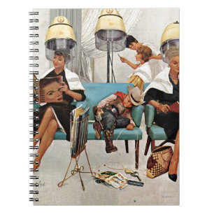 Cowboy Asleep in Beauty Salon Notebook