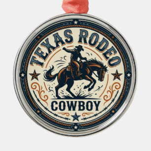 Cowboy at Rodeo, Texas Metal Ornament