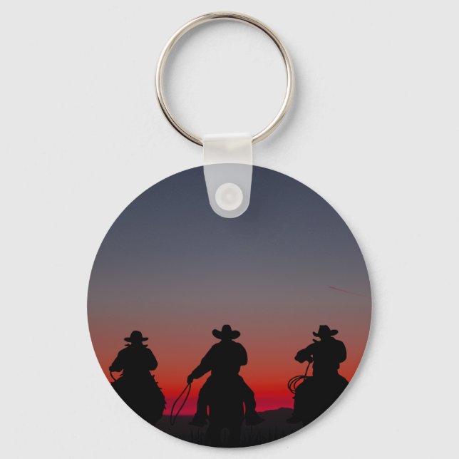 cowboy at sunset keychain (Front)