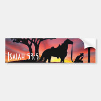 Cowboy at the cross western Christian Bumper Stick