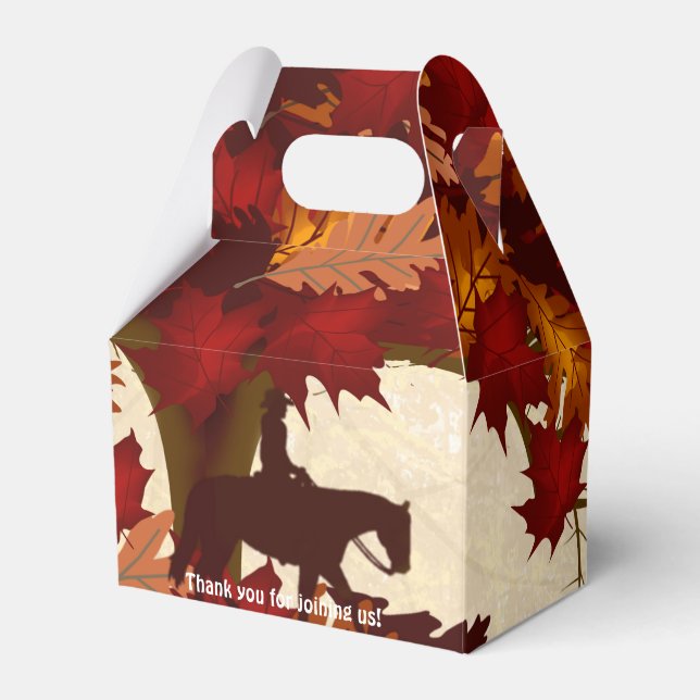 Cowboy Autumn Gable Party Favor Box (Front Side)