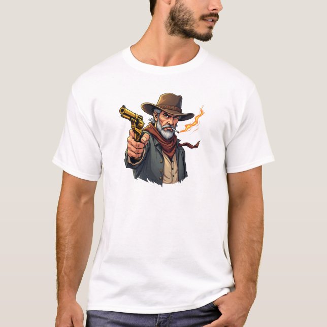 Cowboy avec T-shirt à pistolet (Devant)