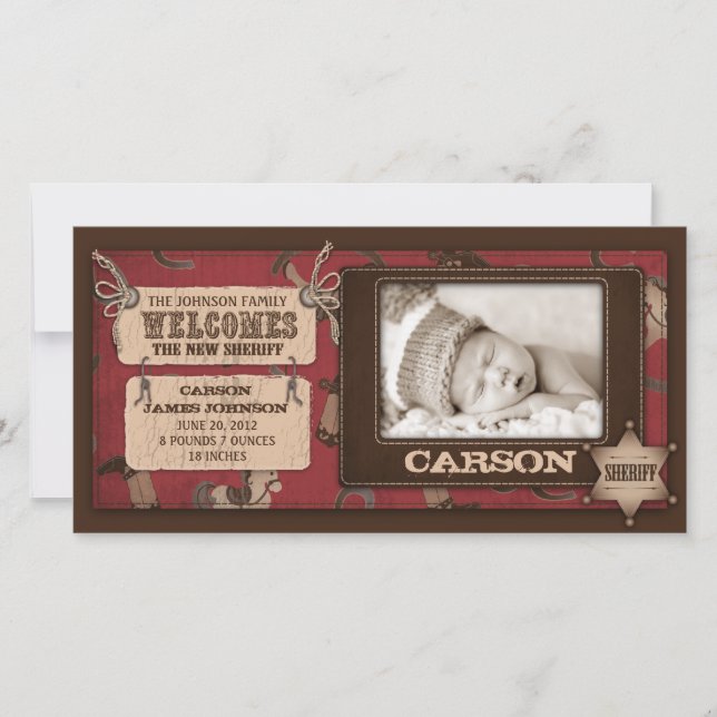 Cowboy Baby Carte photo 2 (Devant)