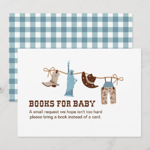 Cowboy Baby Shower Books for Baby Enclosure  Invitation