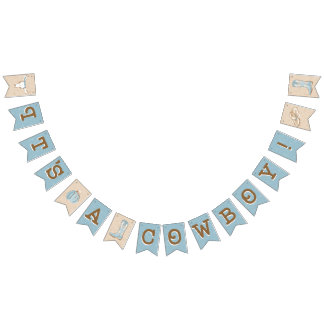 Cowboy Baby Shower Bunting Flags