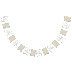 Cowboy Baby Shower Country Western Blue Boy Bunting Flags