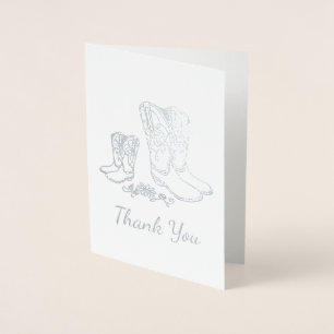 Cowboy Baby Shower Country Western Blue Boy Foil Card