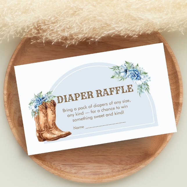 Cowboy Baby Shower Diaper Raffle Enclosure Card (A Little Cowboy Baby Shower Diaper Raffle)