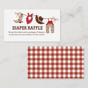 Cowboy Baby Shower Diaper Raffle Enclosure Card