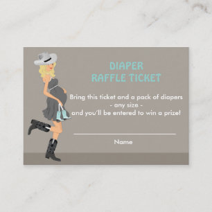Cowboy Baby Shower Diaper Raffle Tickets - Blonde Enclosure Card