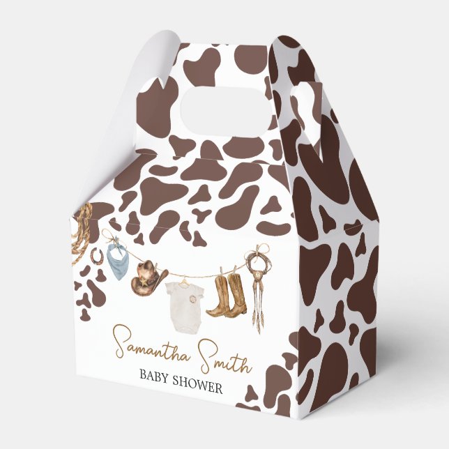 Cowboy Baby Shower  Favor Box (Front Side)