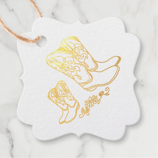Cowboy Baby Shower Favour Tags (Front)