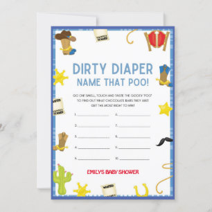 Cowboy Baby Shower Game - Editable Name, 5x7 size Invitation