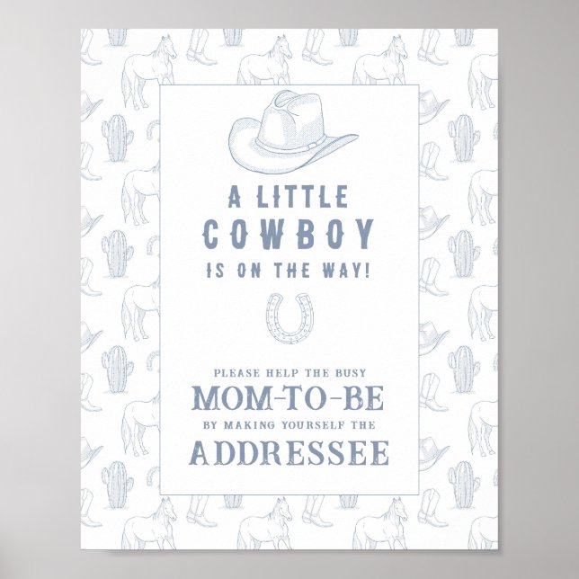 Cowboy baby shower - Help the Busy Mom-to-Be  Poster (Front)