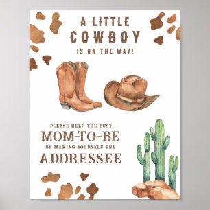 Cowboy baby shower - Help the Busy Mom-to-Be Poster