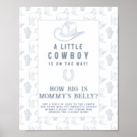 Cowboy baby shower How big is mommy's belly game