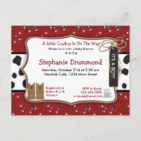 Cowboy Baby Shower Invitation in Red Bandana