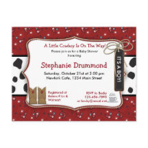 Cowboy Baby Shower Invitation in Red Bandana