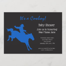 Cowboy Baby Shower Party Invitation