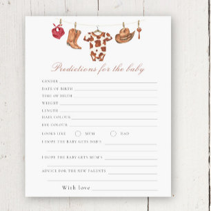 Cowboy baby shower - predictions and advice baby