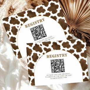 Cowboy Baby Shower Registry Card   Cow Print
