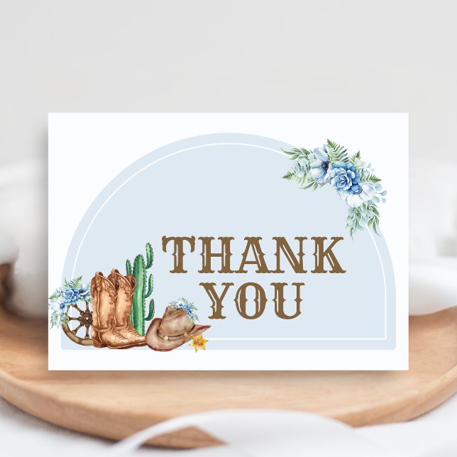 Cowboy Baby Shower Thank You Card (A Little Cowboy Baby Shower Thank You Card)