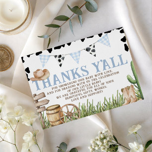 Cowboy Baby Shower Thank You Card