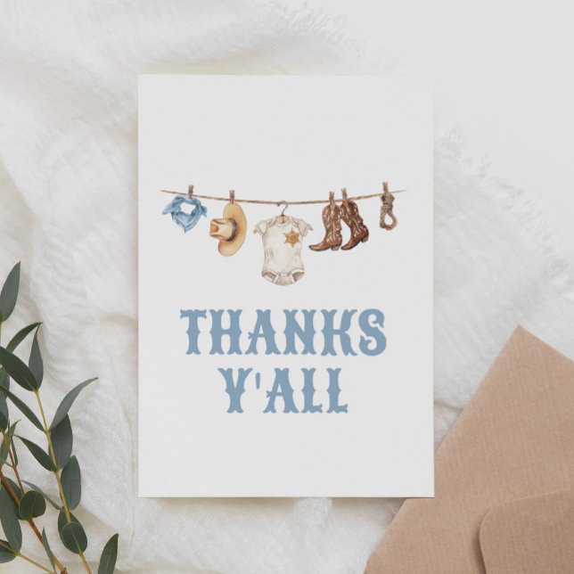 Cowboy Baby Shower Thank You Card (Creator Uploaded)