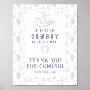 Cowboy baby shower Thank you for coming Poster