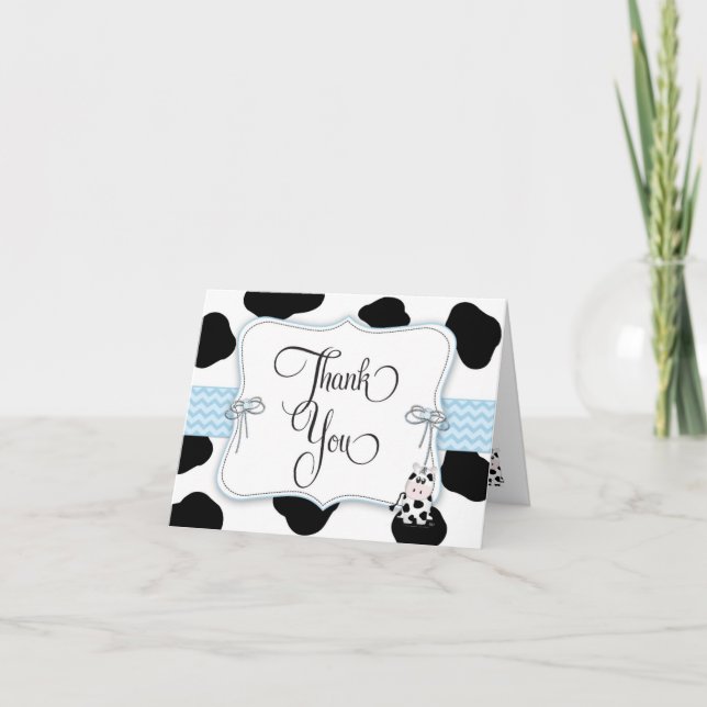 Cowboy Baby Shower Thank You Note Card (Front)