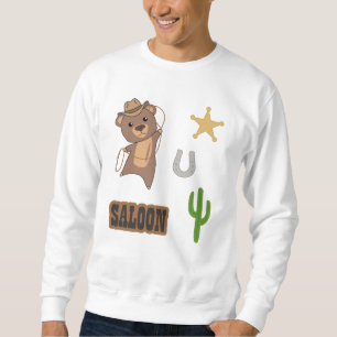 Cowboy Bear Saloon Western Stickerset Sweatshirt