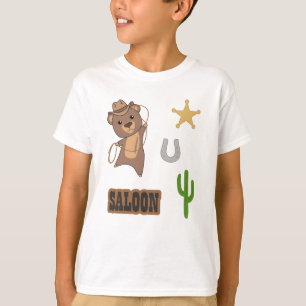 Cowboy Bear Saloon Western Stickerset T-Shirt