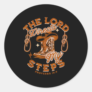Cowboy Bible Scripture Verse Western Country Jesus Classic Round Sticker